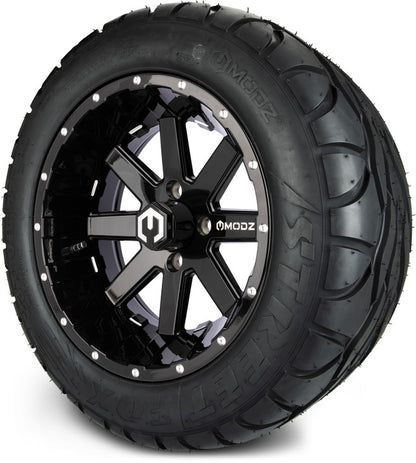 14" MODZ Assault Glossy Black - Tire and Wheel Combo