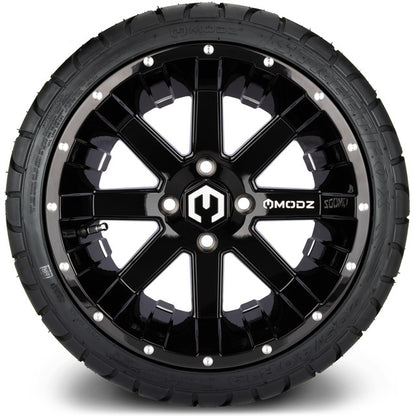 14" MODZ Assault Glossy Black - Tire and Wheel Combo