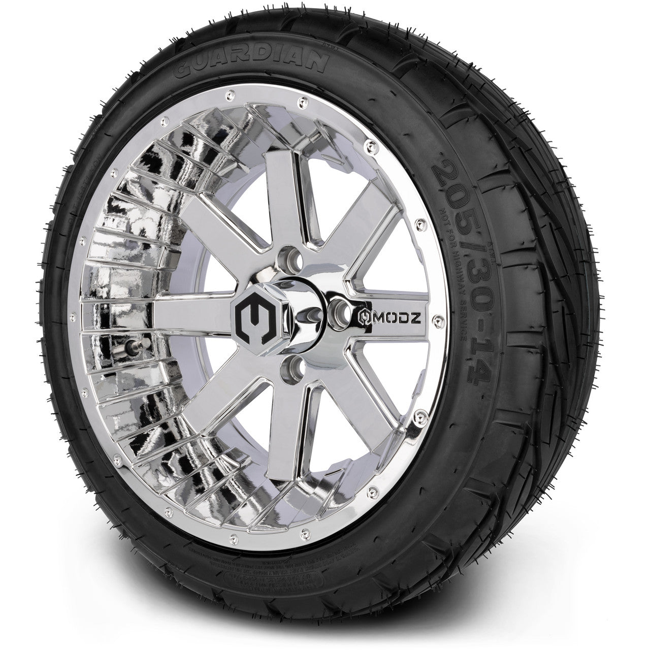 14" MODZ Assault Chrome - Tire and Wheel Combo
