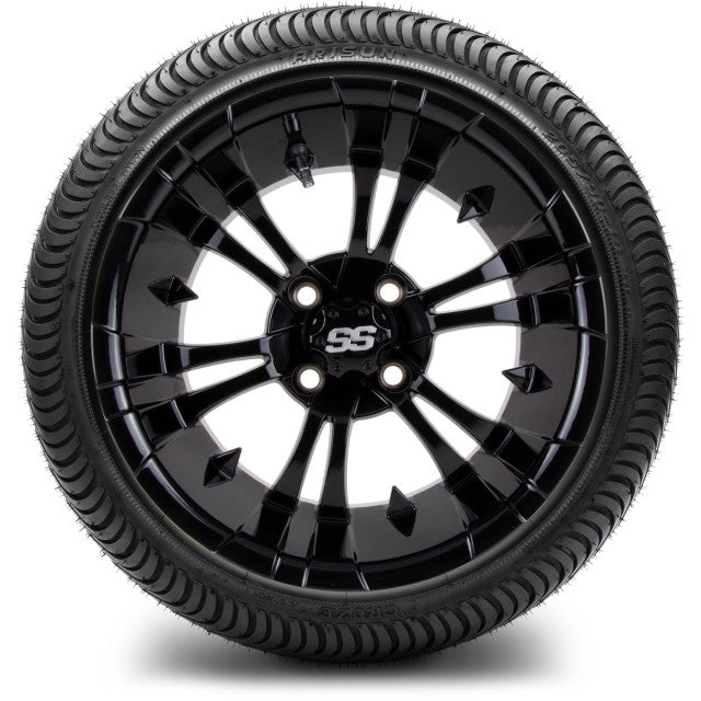 14" MODZ Vampire Glossy Black - Tire and Wheel Combo