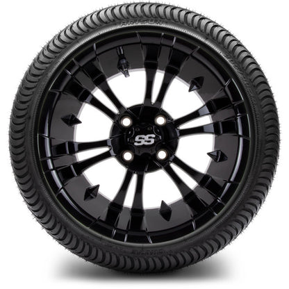 14" MODZ Vampire Glossy Black - Tire and Wheel Combo