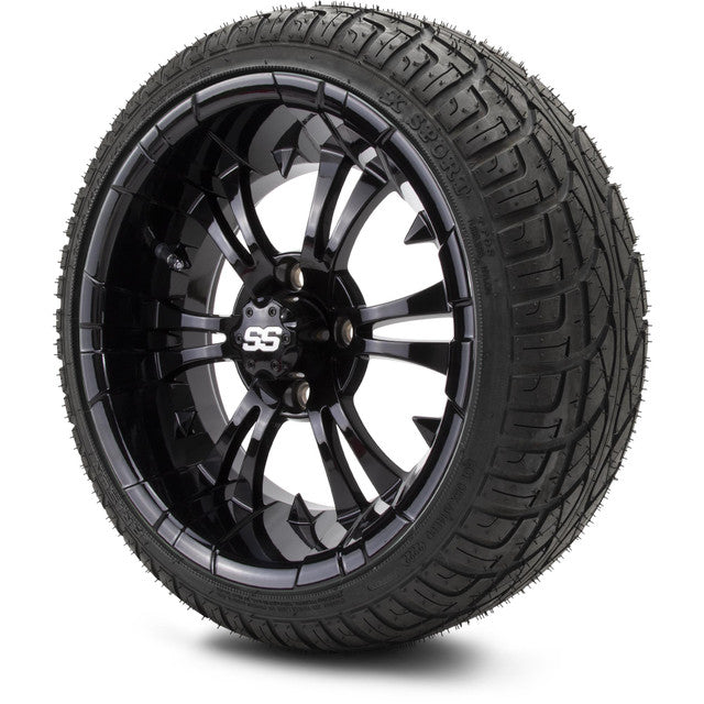 14" MODZ Vampire Glossy Black - Tire and Wheel Combo