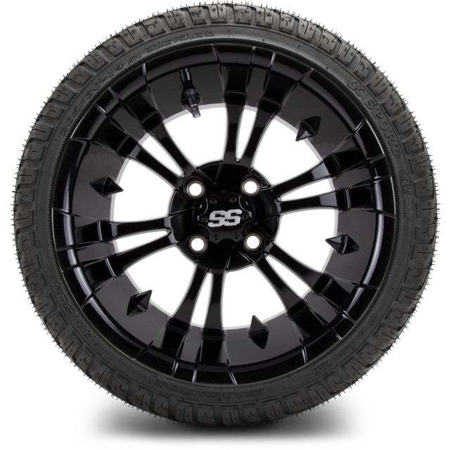 14" MODZ Vampire Glossy Black - Tire and Wheel Combo