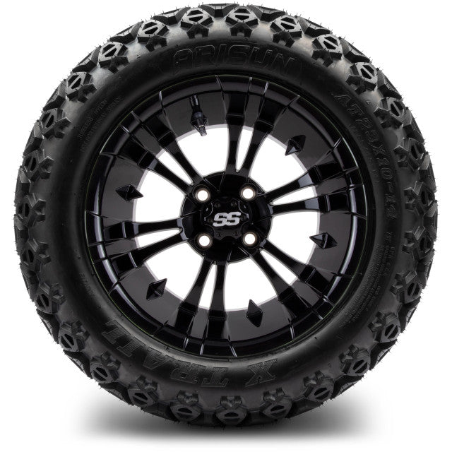 14" MODZ Vampire Glossy Black - Tire and Wheel Combo