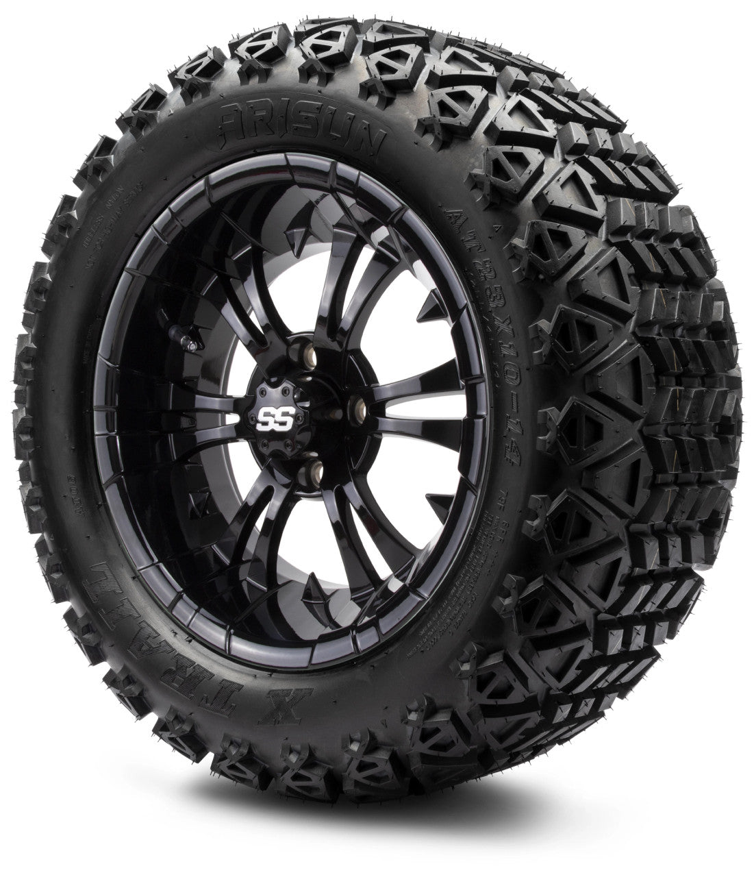14" MODZ Vampire Glossy Black - Tire and Wheel Combo