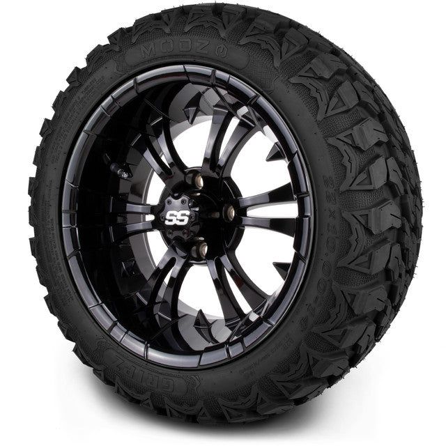 14" MODZ Vampire Glossy Black - Tire and Wheel Combo