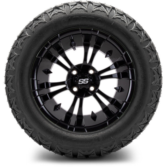 14" MODZ Vampire Glossy Black - Tire and Wheel Combo