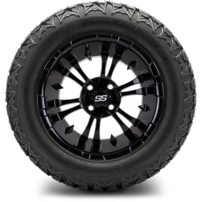 14" MODZ Vampire Glossy Black - Tire and Wheel Combo