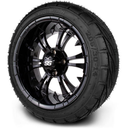 14" MODZ Vampire Glossy Black - Tire and Wheel Combo