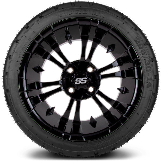 14" MODZ Vampire Glossy Black - Tire and Wheel Combo