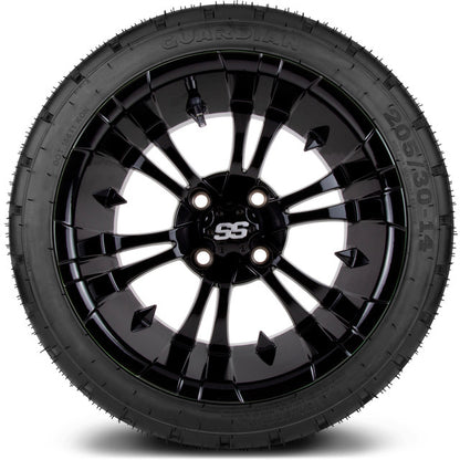 14" MODZ Vampire Glossy Black - Tire and Wheel Combo