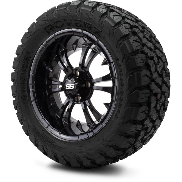14" MODZ Vampire Glossy Black - Tire and Wheel Combo