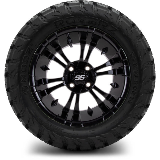 14" MODZ Vampire Glossy Black - Tire and Wheel Combo