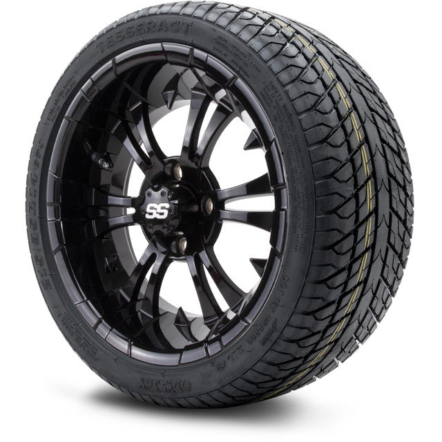 14" MODZ Vampire Glossy Black - Tire and Wheel Combo