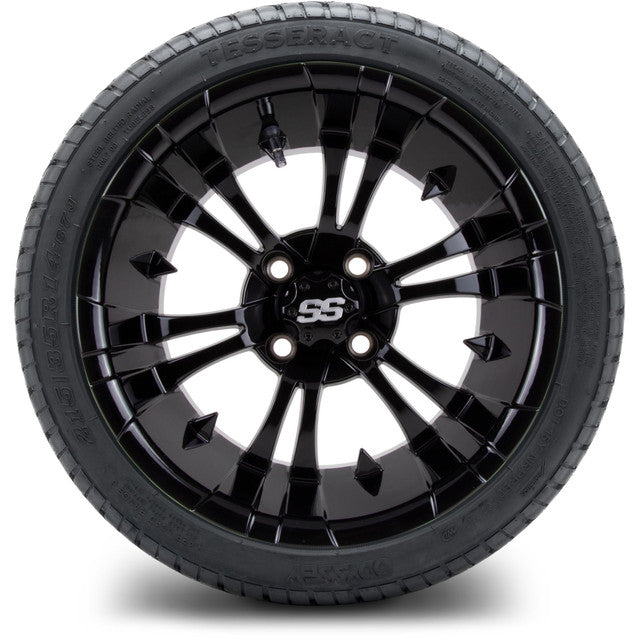 14" MODZ Vampire Glossy Black - Tire and Wheel Combo