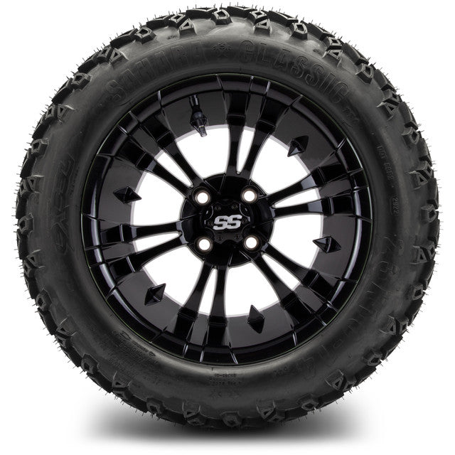14" MODZ Vampire Glossy Black - Tire and Wheel Combo