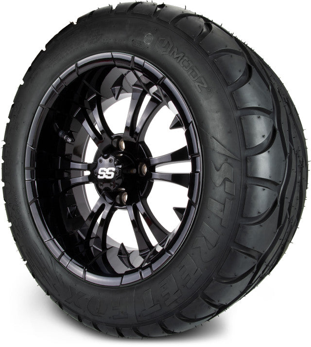 14" MODZ Vampire Glossy Black - Tire and Wheel Combo