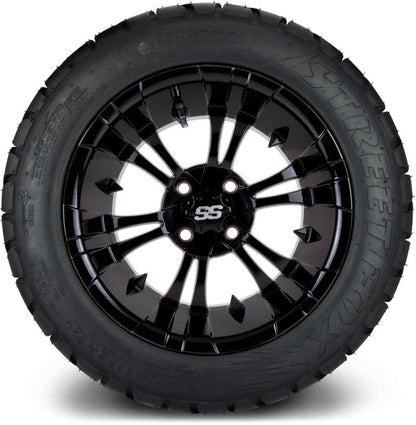 14" MODZ Vampire Glossy Black - Tire and Wheel Combo