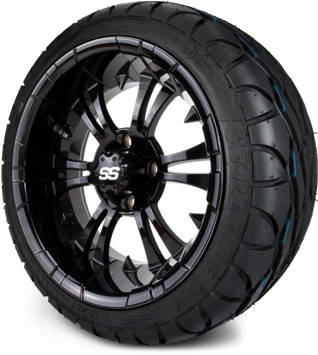 14" MODZ Vampire Glossy Black - Tire and Wheel Combo