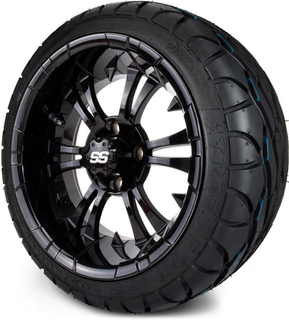 14" MODZ Vampire Glossy Black - Tire and Wheel Combo