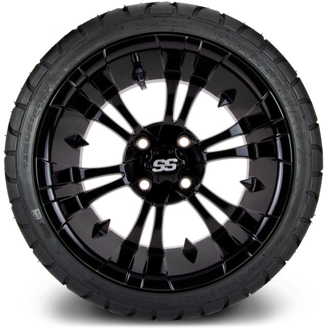 14" MODZ Vampire Glossy Black - Tire and Wheel Combo