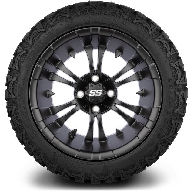 14" MODZ Vampire Matte Black - Tire and Wheel Combo