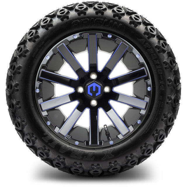 14" MODZ Mauler Blue & Black - Tire and Wheel Combo