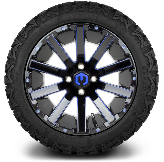 14" MODZ Mauler Blue & Black - Tire and Wheel Combo