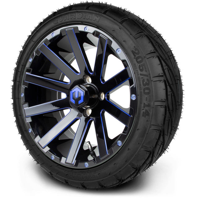 14" MODZ Mauler Blue & Black - Tire and Wheel Combo