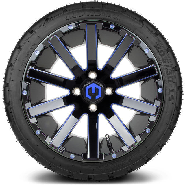 14" MODZ Mauler Blue & Black - Tire and Wheel Combo