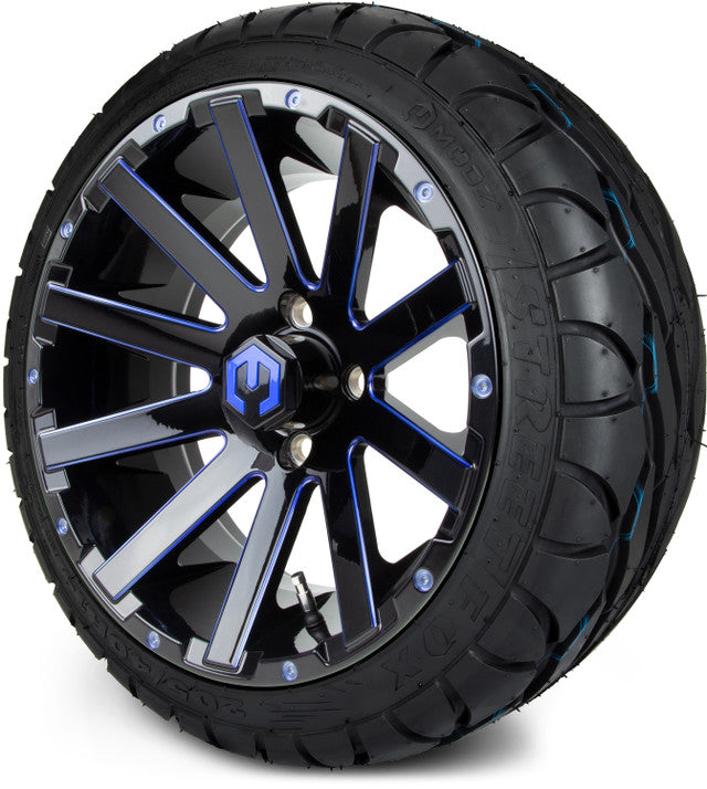 14" MODZ Mauler Blue & Black - Tire and Wheel Combo