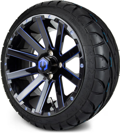 14" MODZ Mauler Blue & Black - Tire and Wheel Combo