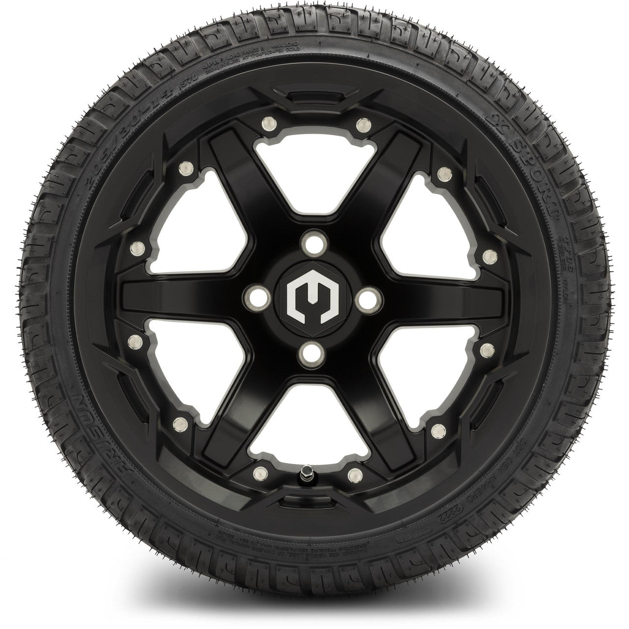 14" MODZ Gladiator Matte Black - Tire and Wheel Combo