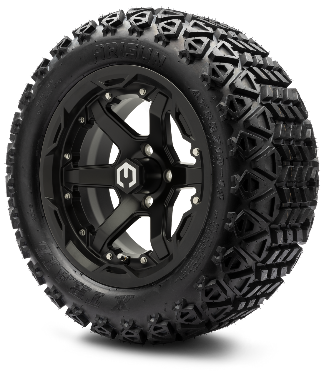 14" MODZ Gladiator Matte Black - Tire and Wheel Combo