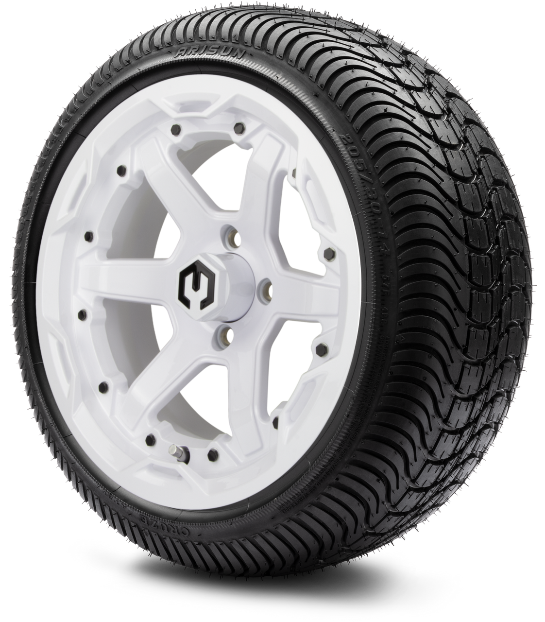 14" MODZ Gladiator Glossy White - Tire and Wheel Combo