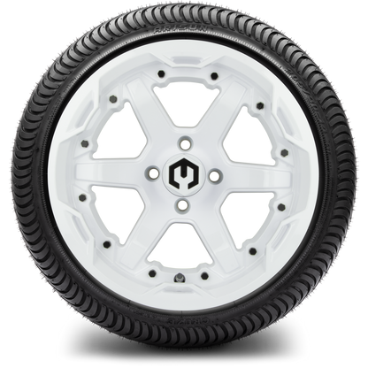 14" MODZ Gladiator Glossy White - Tire and Wheel Combo