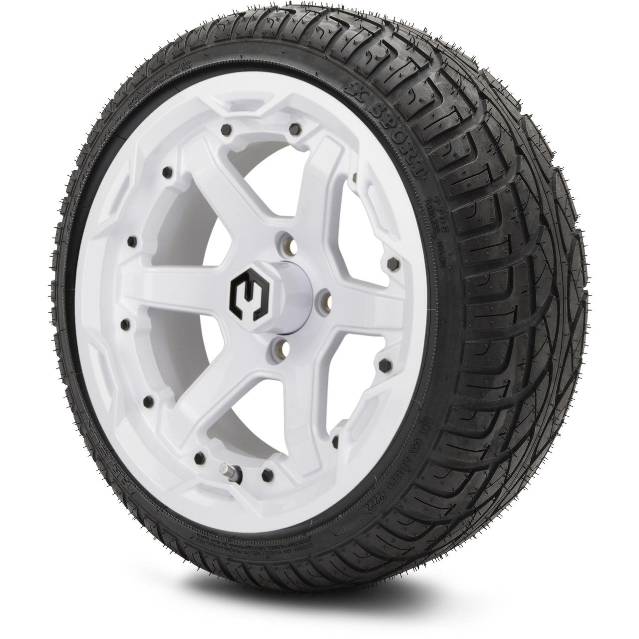 14" MODZ Gladiator Glossy White - Tire and Wheel Combo