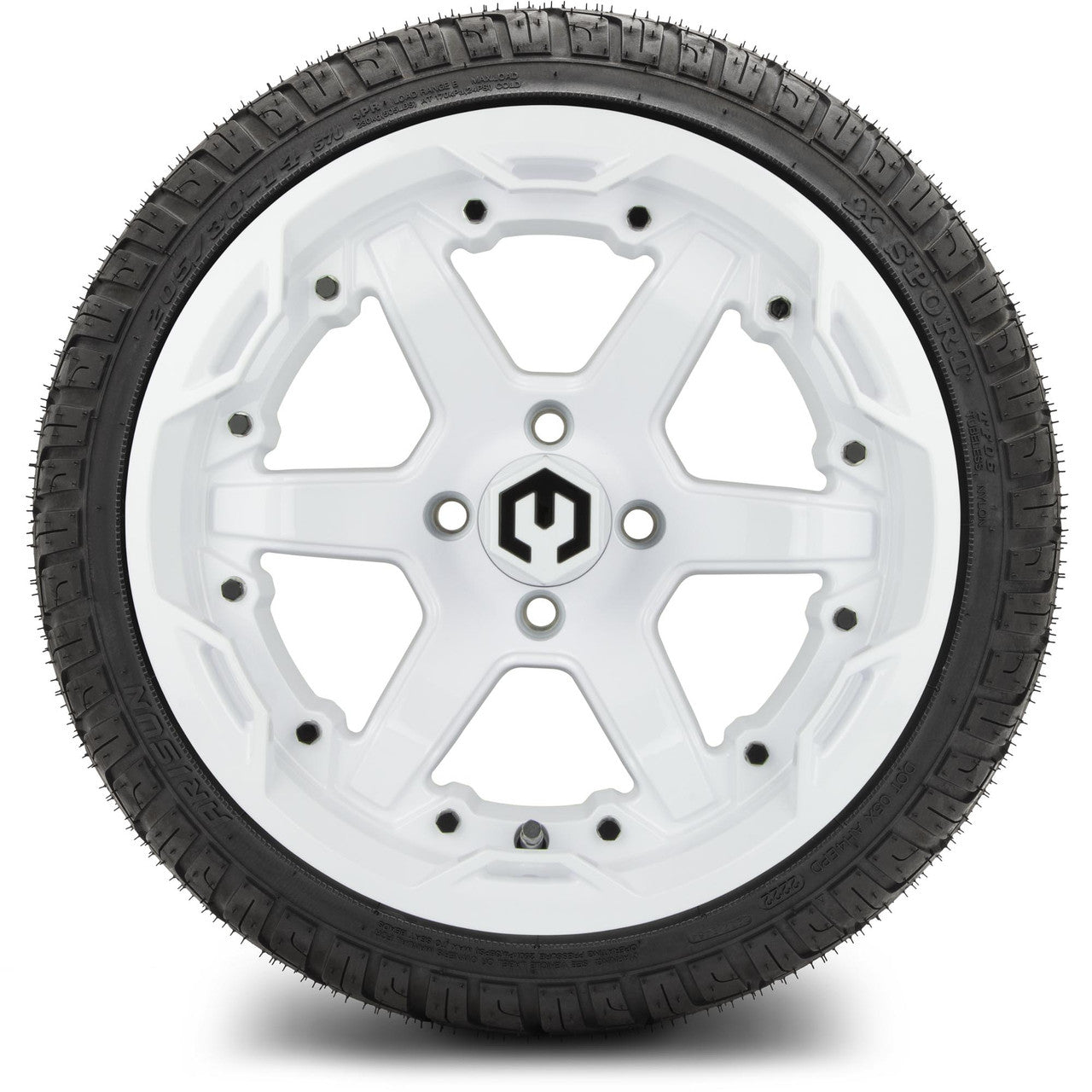 14" MODZ Gladiator Glossy White - Tire and Wheel Combo