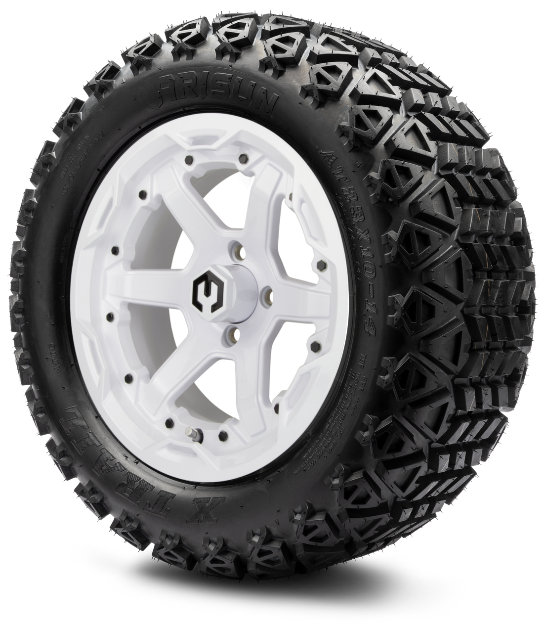 14" MODZ Gladiator Glossy White - Tire and Wheel Combo