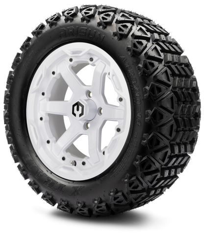 14" MODZ Gladiator Glossy White - Tire and Wheel Combo