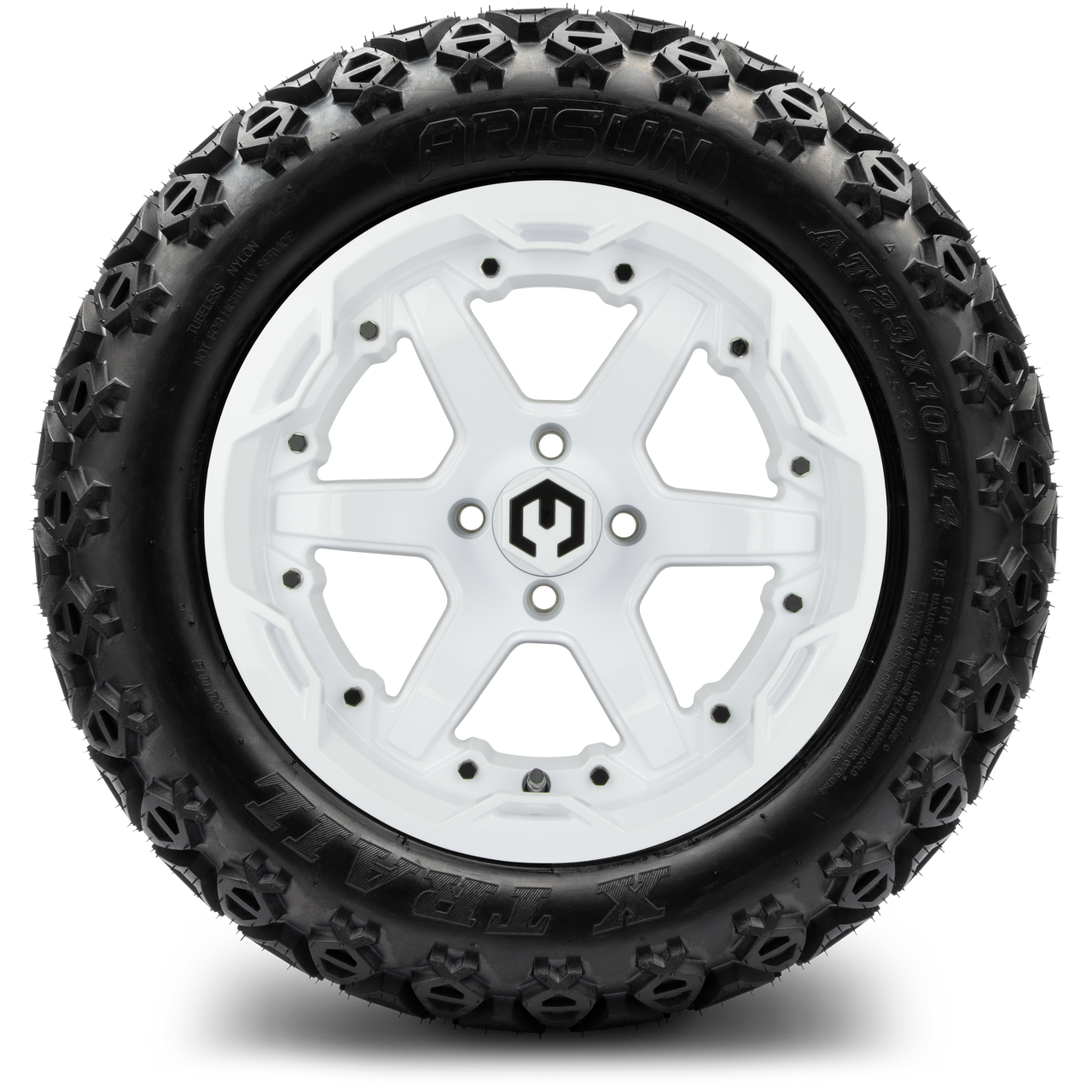 14" MODZ Gladiator Glossy White - Tire and Wheel Combo