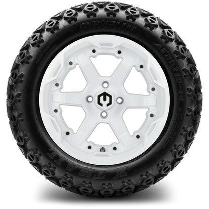 14" MODZ Gladiator Glossy White - Tire and Wheel Combo