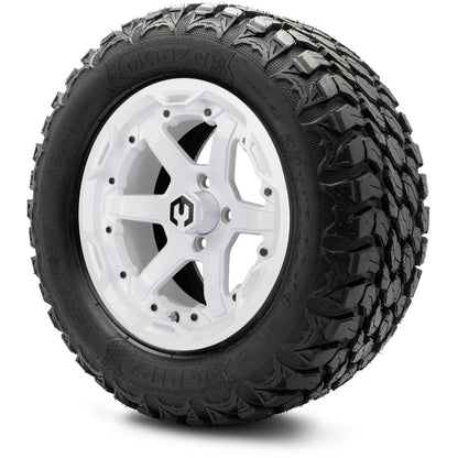 14" MODZ Gladiator Glossy White - Tire and Wheel Combo