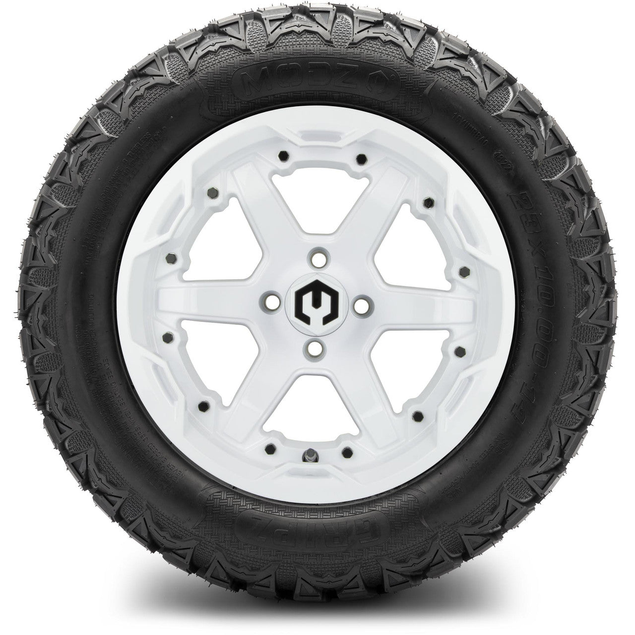 14" MODZ Gladiator Glossy White - Tire and Wheel Combo