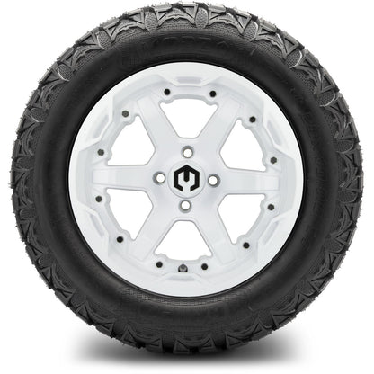 14" MODZ Gladiator Glossy White - Tire and Wheel Combo