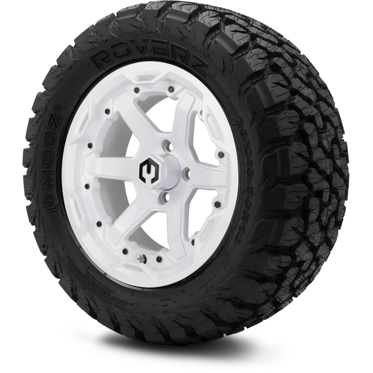 14" MODZ Gladiator Glossy White - Tire and Wheel Combo
