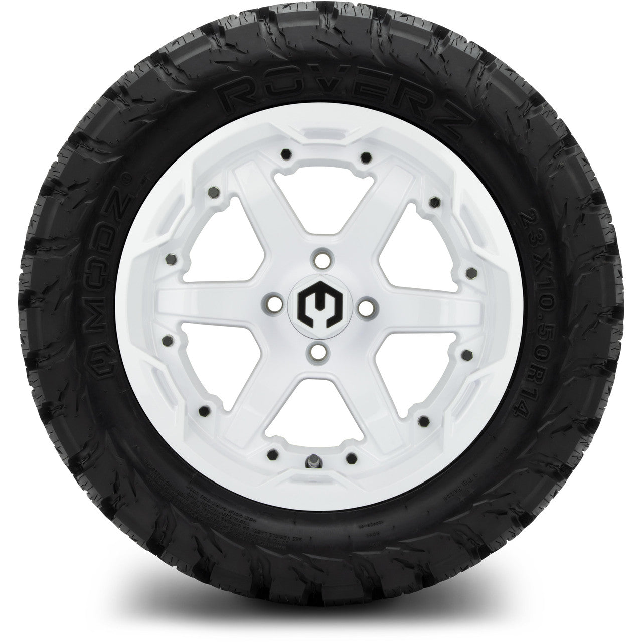 14" MODZ Gladiator Glossy White - Tire and Wheel Combo