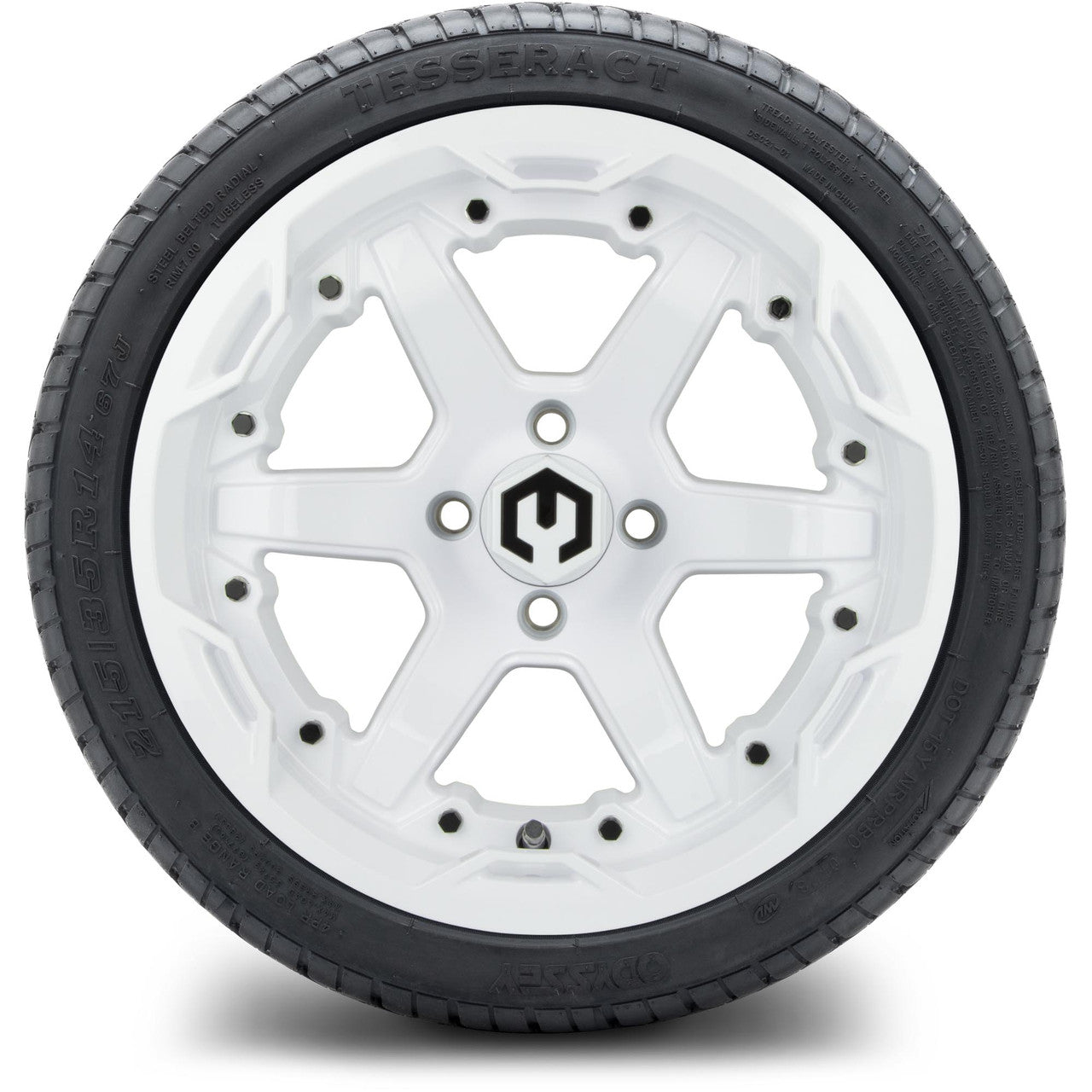 14" MODZ Gladiator Glossy White - Tire and Wheel Combo