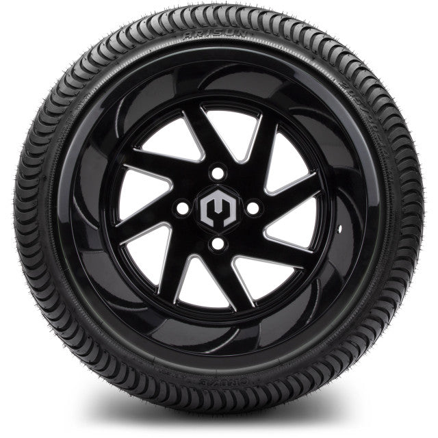 14" MODZ Fury Glossy Black - Tire and Wheel Combo
