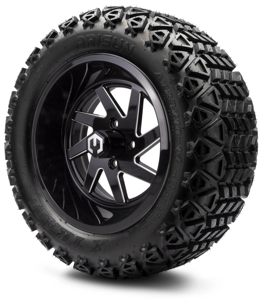 14" MODZ Fury Glossy Black - Tire and Wheel Combo